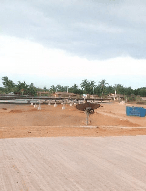 Community mini-grid solar array under construction